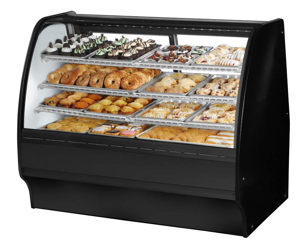 True TGM-DC-59-SC/SC-B-W Non-Refrigerated Bakery Display Case, 59 1/4" Wide, 2 Doors, 6 Shelves