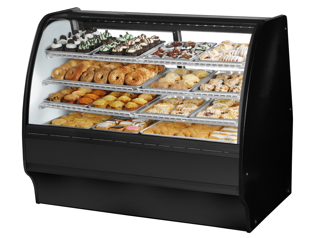 True TGM-DC-59-SC/SC-W-W Non-Refrigerated Bakery Display Case, 59 1/4" Wide, 2 Doors, 6 Shelves