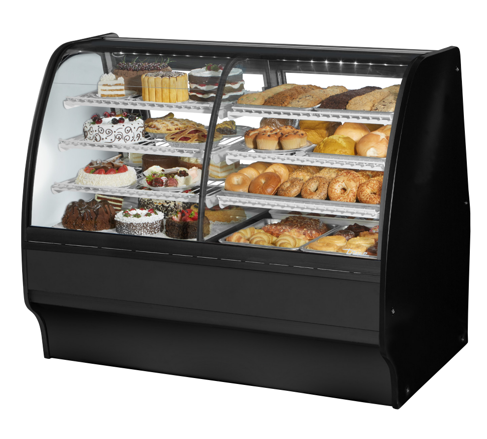 True TGM-DZ-59-SC/SC-B-W Refrigerated and Non Refrigerated Display Case, 59 1/4" Wide, 2 Doors, 6 Shelves