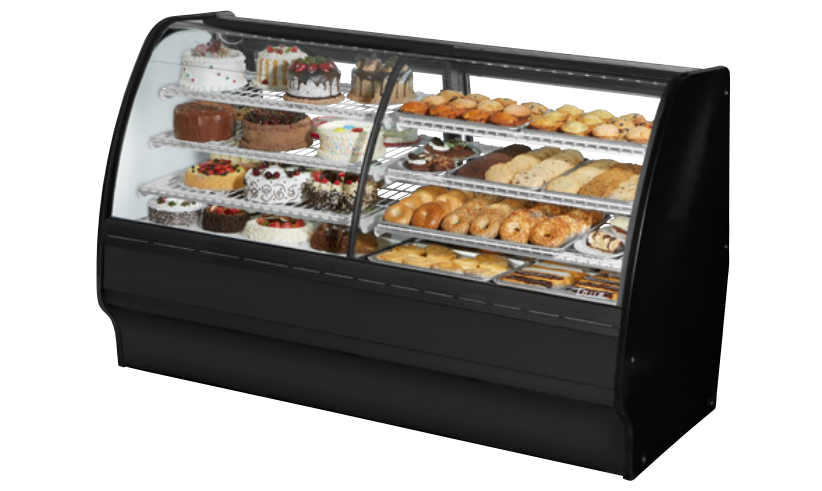 True TGM-DZ-77-SC/SC-B-W Refrigerated and Non Refrigerated Display Case, 77 1/4" Wide, 2 Doors, 6 Shelves