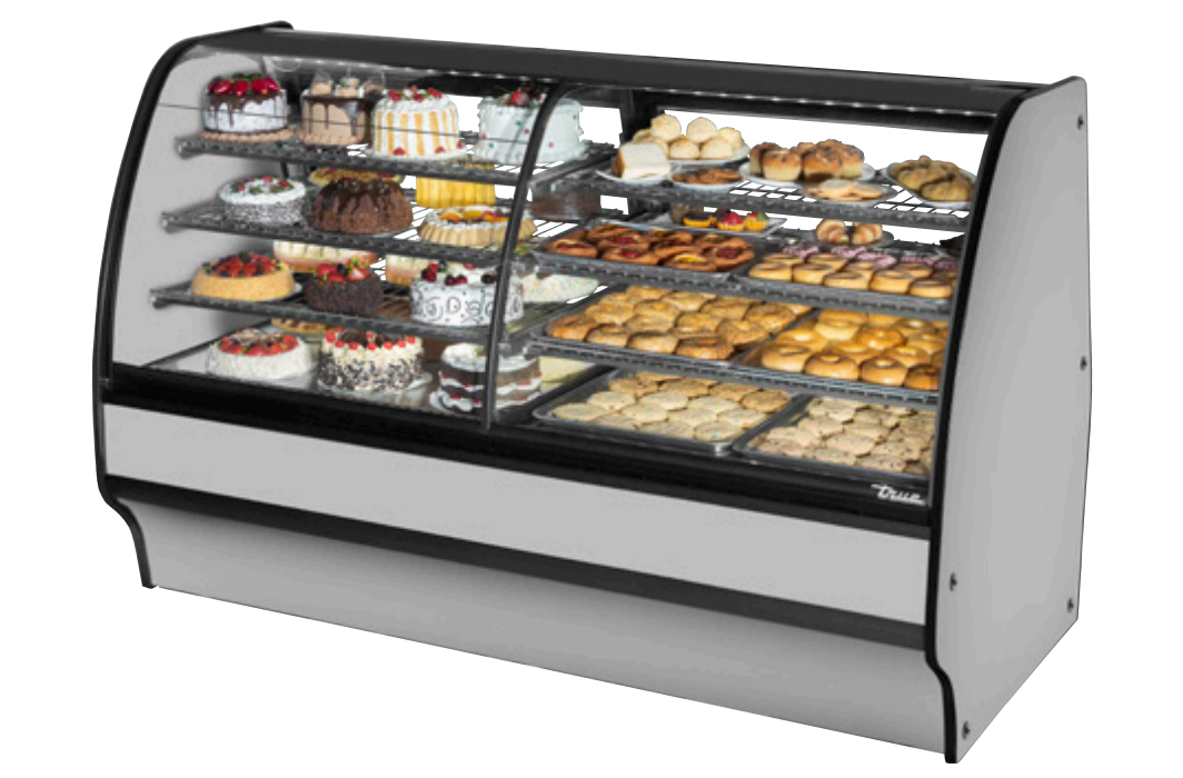True TGM-DZ-77-SC/SC-S-S Refrigerated and Non Refrigerated Display Case, 77 1/4" Wide, 2 Doors, 6 Shelves