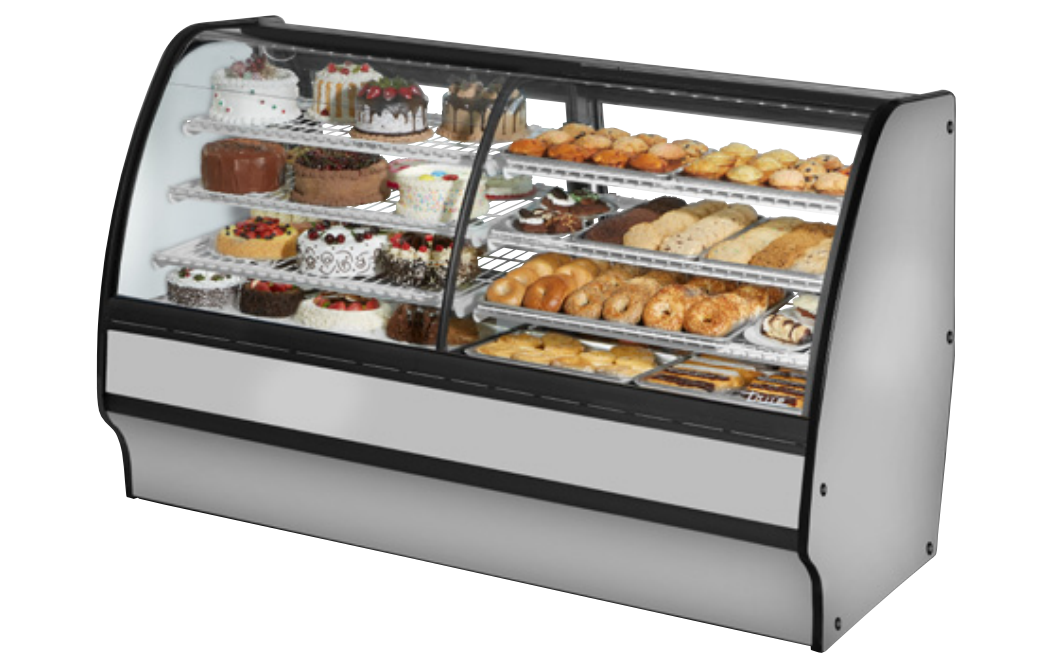 True TGM-DZ-77-SC/SC-S-W Refrigerated and Non Refrigerated Display Case, 77 1/4" Wide, 2 Doors, 6 Shelves