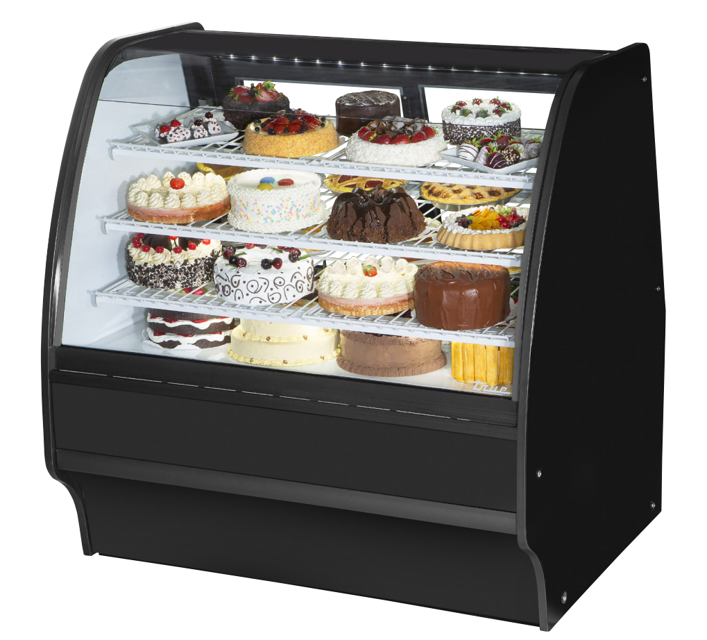 True TGM-R-48-SC/SC-B-W Refrigerated Bakery Display Case, 48 1/4" Wide, 2 Doors, 6 Shelves