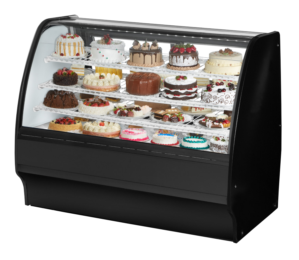 True TGM-R-59-SC/SC-B-W Refrigerated Bakery Display Case, 59 1/4" Wide, 2 Doors, 6 Shelves