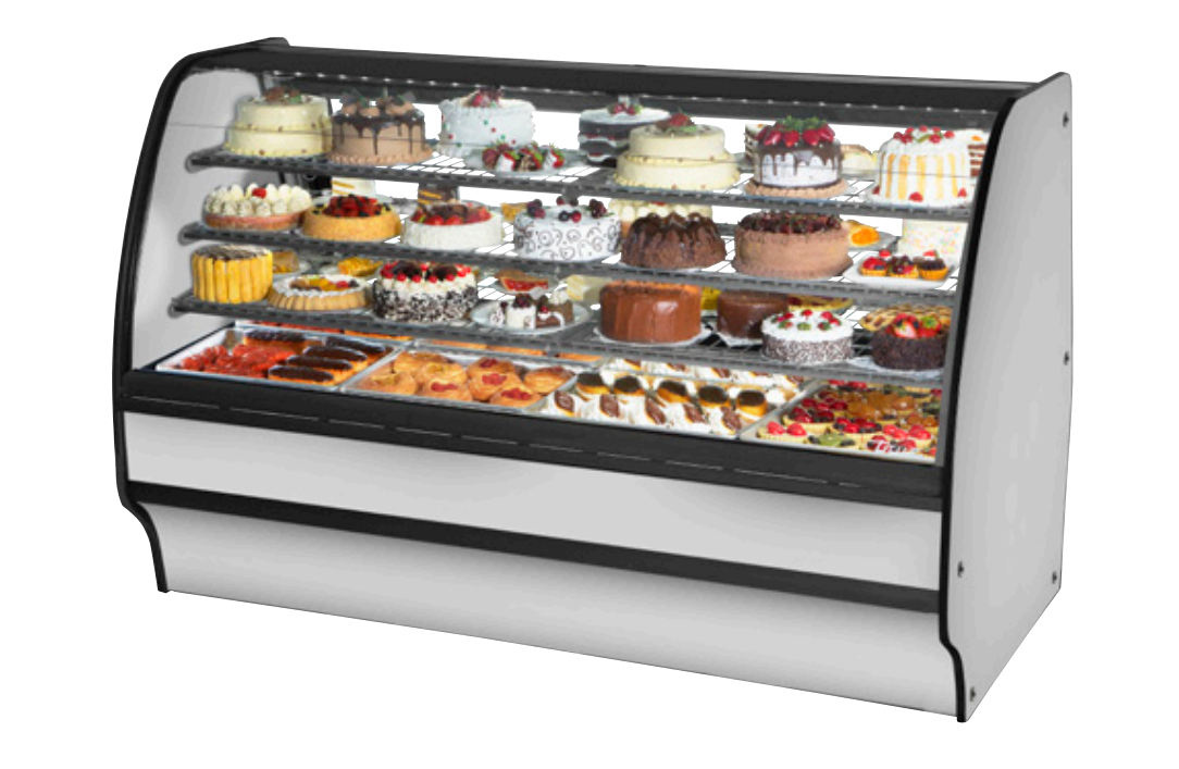 True TGM-R-77-SC/SC-S-S Refrigerated Bakery Display Case, 77 1/4" Wide, 2 Doors, 6 Shelves