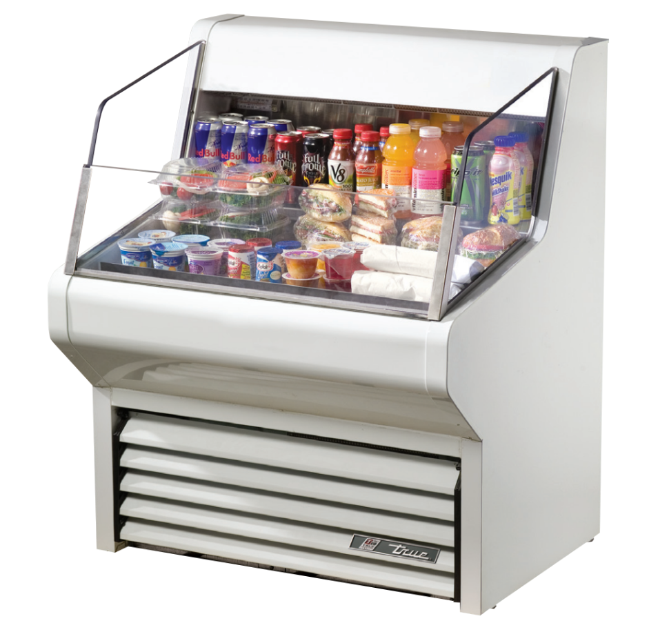 True THAC-36-LD Open Refrigerated Display Merchandiser, 36 1/8" Wide, 3 Shelves