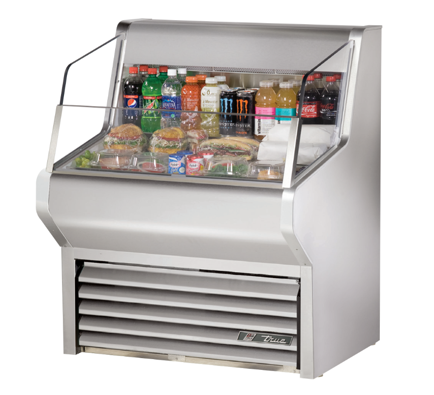 True THAC-36-S-LD Open Refrigerated Display Merchandiser, 36 1/8" Wide, 3 Shelves