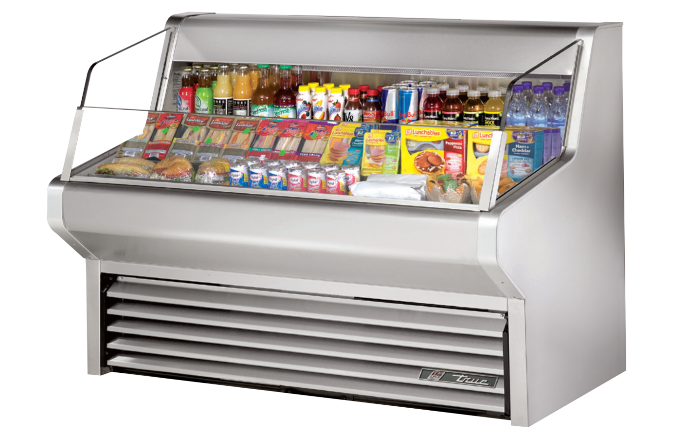 True THAC-60-S-LD Open Refrigerated Display Merchandiser, 60 1/8" Wide, 3 Shelves