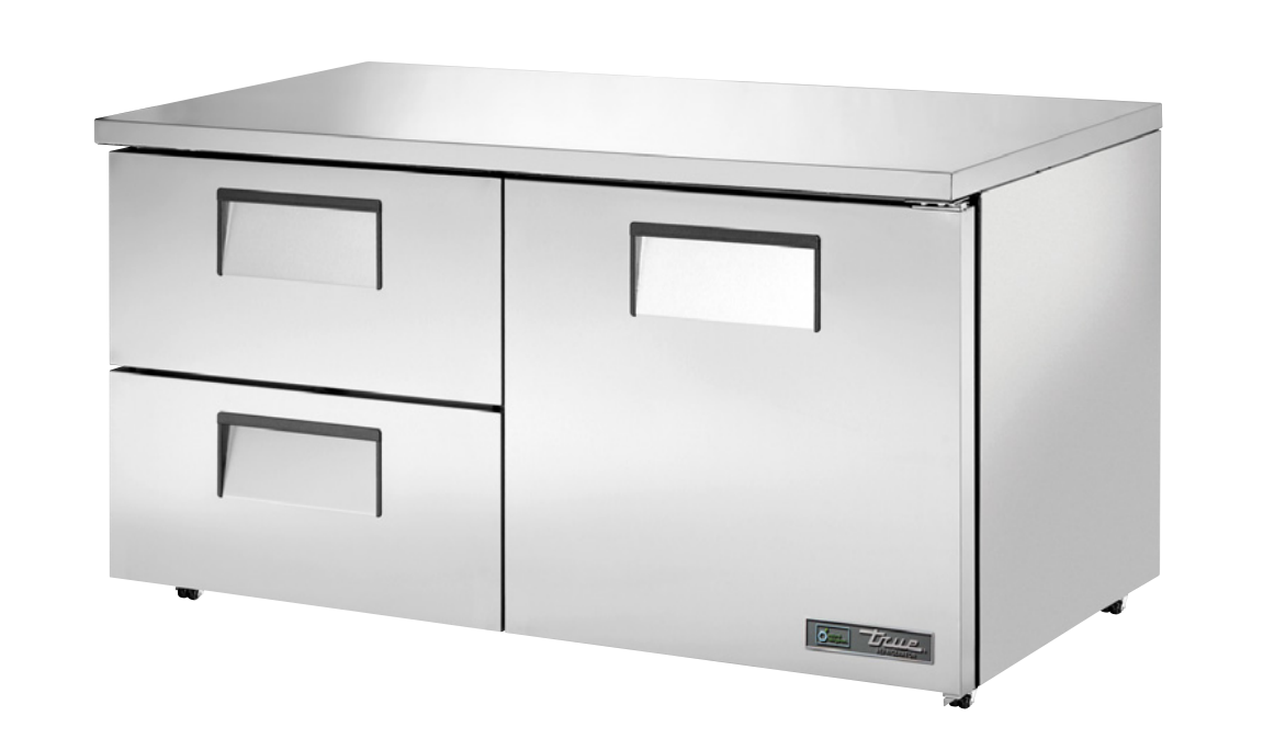 True TUC-60D-2-LP-HC Undercounter Refrigerator, 60 3/8" Wide, 1 Door, 2 Shelves