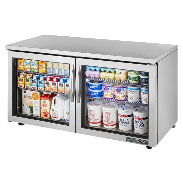 True TUC-60G-LP-HC~FGD01 Undercounter Refrigerator, 60 3/8" Wide, 2 Doors, 4 Shelves