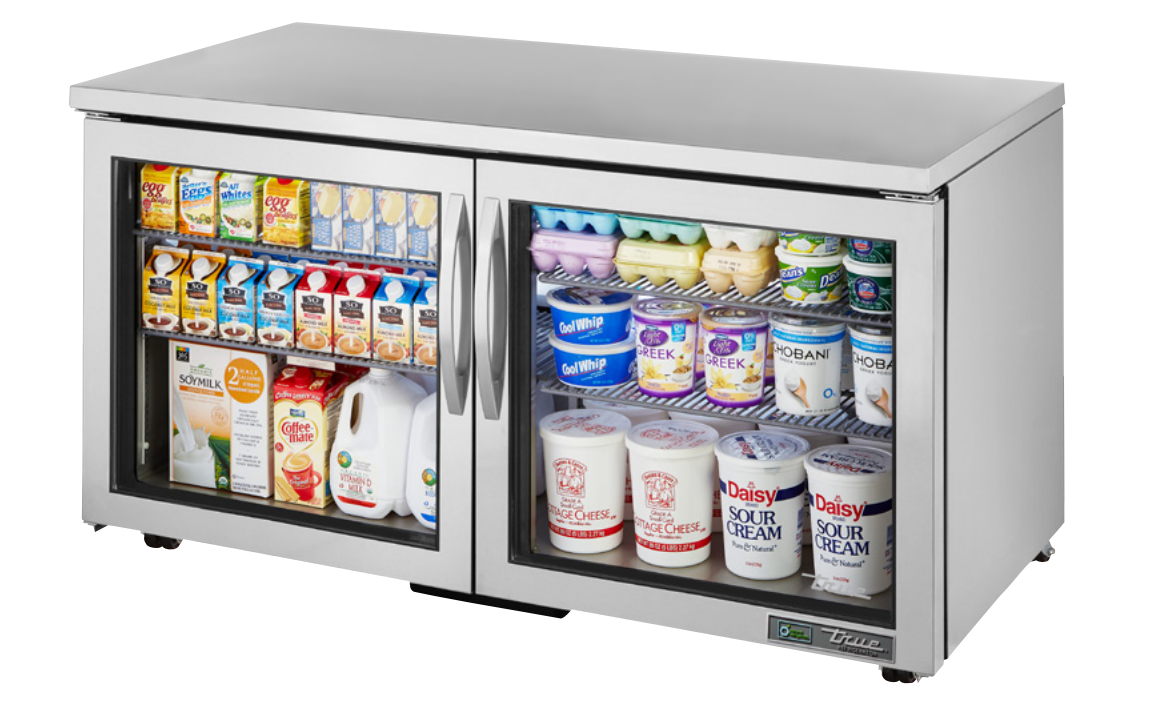 True TUC-60G-LP-HC~FGD01 Undercounter Refrigerator, 60 3/8" Wide, 2 Doors, 4 Shelves