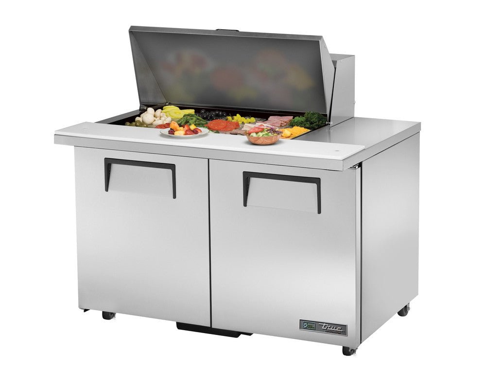 True TSSU-48-15M-B-ADA-HC Sandwich Prep Table, 483/8" Wide, 2 Doors, 4 Shelves, 15 Pans (Tops)