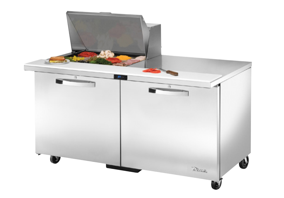 True TSSU-48-15M-B-ADA-HC~SPEC3 Sandwich Prep Table, 483/8" Wide, 2 Doors, 4 Shelves, 15 Pans (Tops)