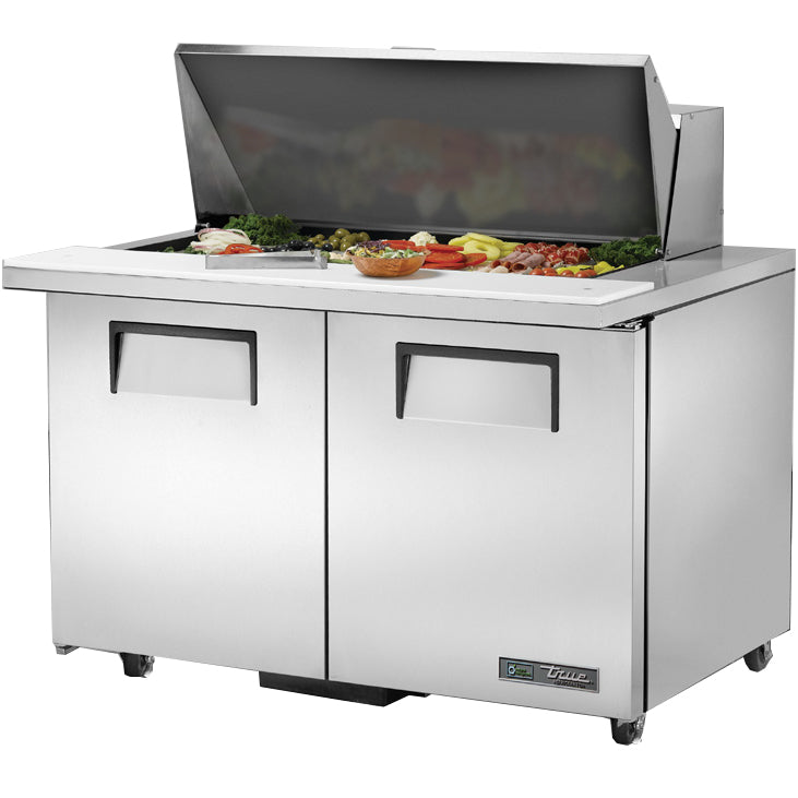 True TSSU-48-18M-B-ADA-HC Sandwich Prep Table, 483/8" Wide, 2 Doors, 4 Shelves, 18 Pans (Tops)