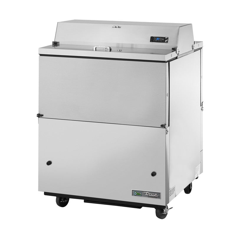 True TMC-34-S-DS-SS-HC Milk Cooler, 34" Wide, 4 Doors, 8 Crate Capacity, 2 Floor Racks