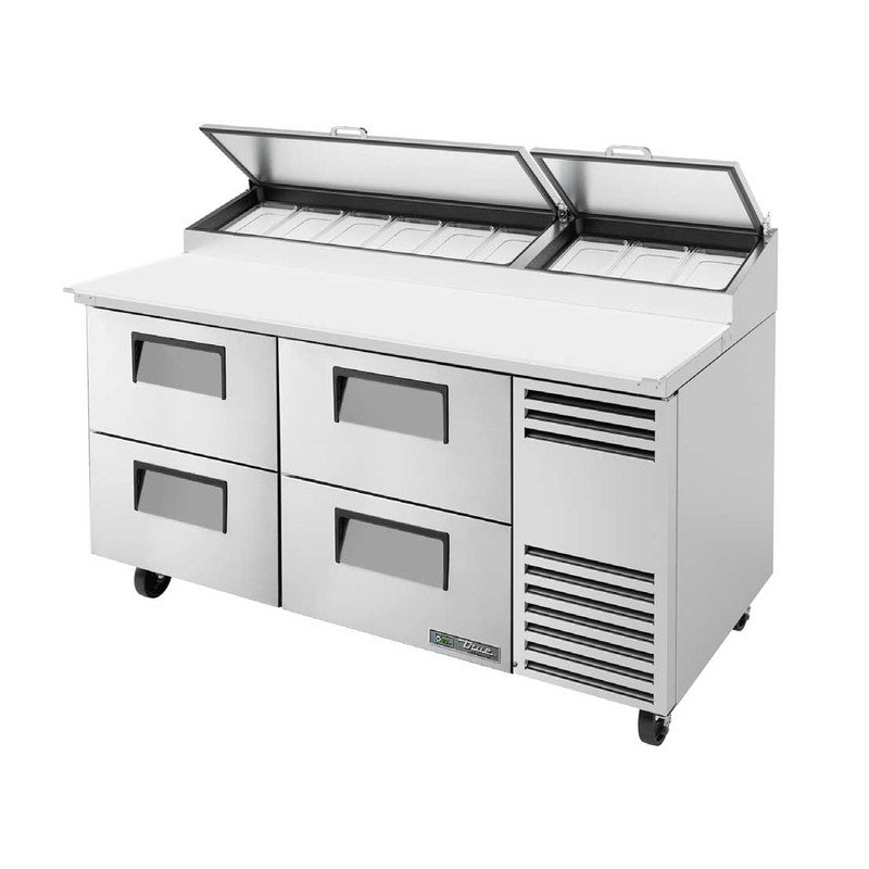 True TPP-AT-67D-4-HC Pizza Prep Table, 67 3/8" Wide, 9 Pans (Tops)