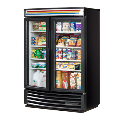 True GDM-35SL-RF-HC-LD Merchandiser Refrigerator, 39 3/4" Wide, 2 Doors, 4 Shelves