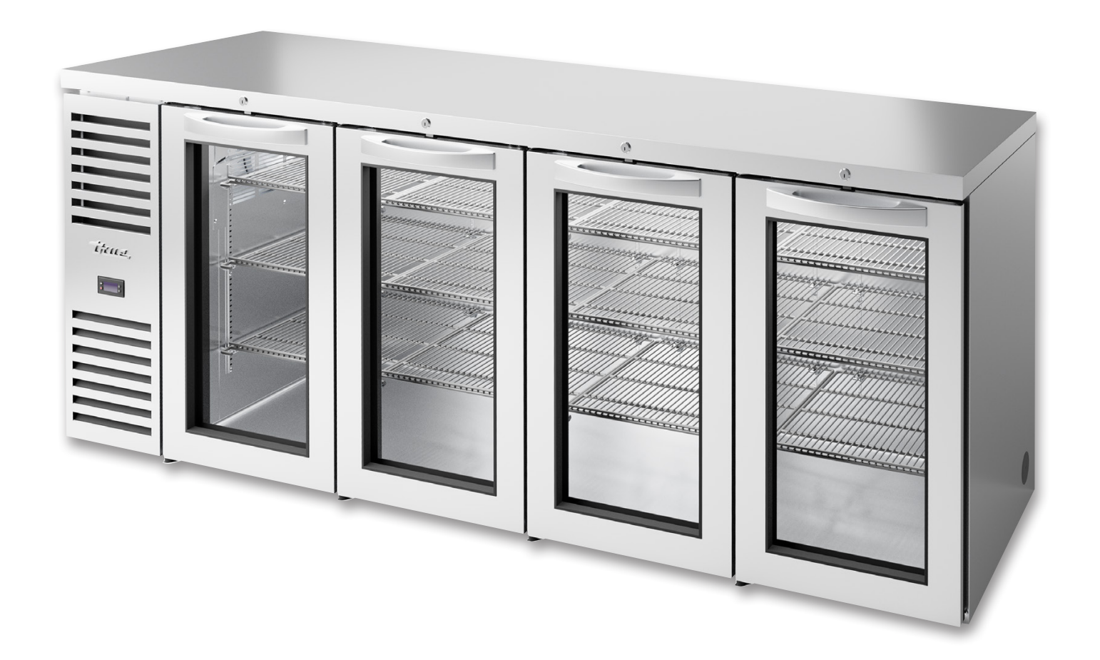 True TBR92-RISZ1-L-S-GGGG-1 Back Bar Cooler, 92" Wide, 4 Doors