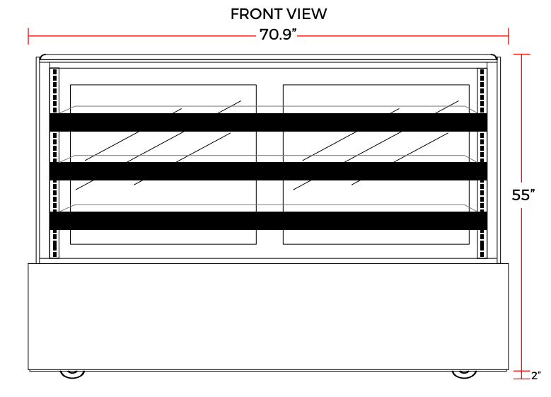 Coldline CD70 71" Refrigerated Bakery Display Case