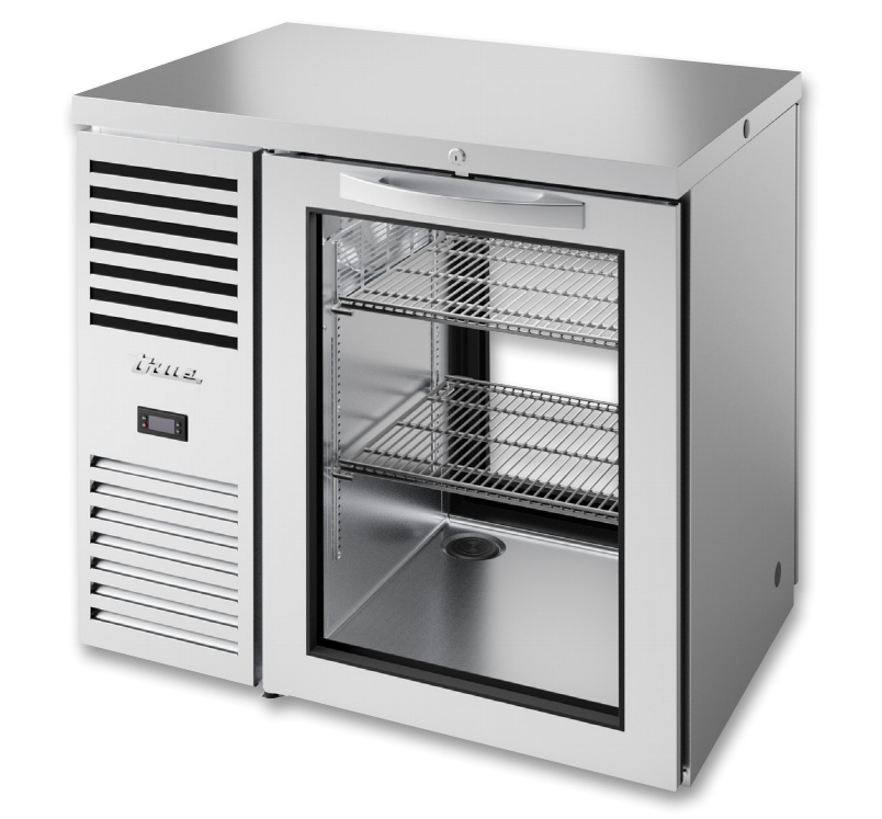 True TBR36-PTSZ1-L-S-G-G-1 Pass-Thru Back Bar Cooler, 36" Wide, 2 Doors