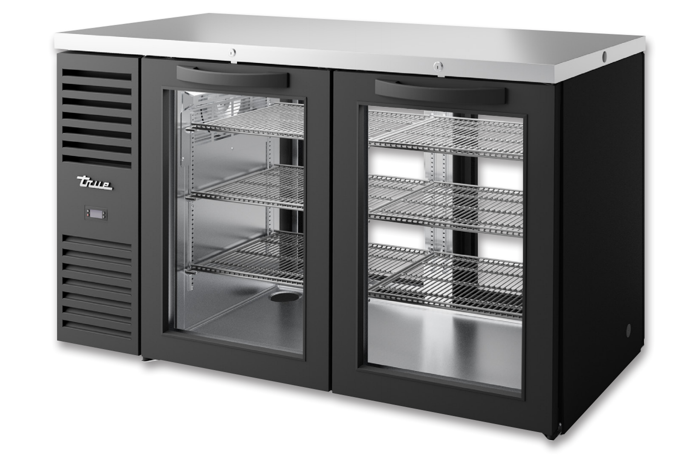 True TBR60-PTSZ1-L-B-GG-GG-1 Pass-Thru Back Bar Cooler, 60" Wide, 4 Doors