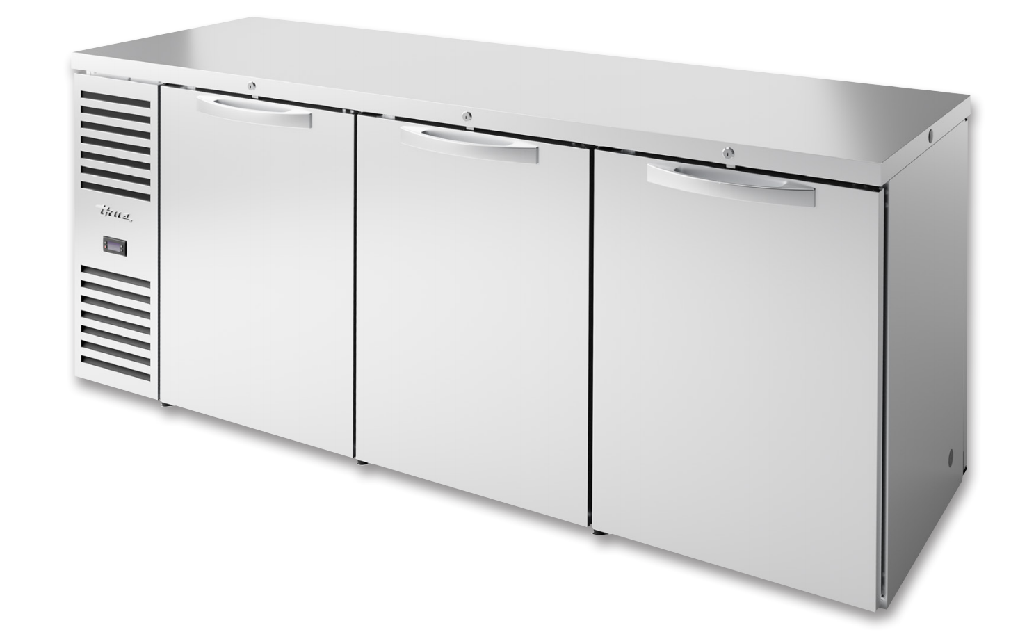 True TBR84-PTSZ1-L-S-SSS-SSS-1 Pass-Thru Back Bar Cooler, 84" Wide, 6 Doors