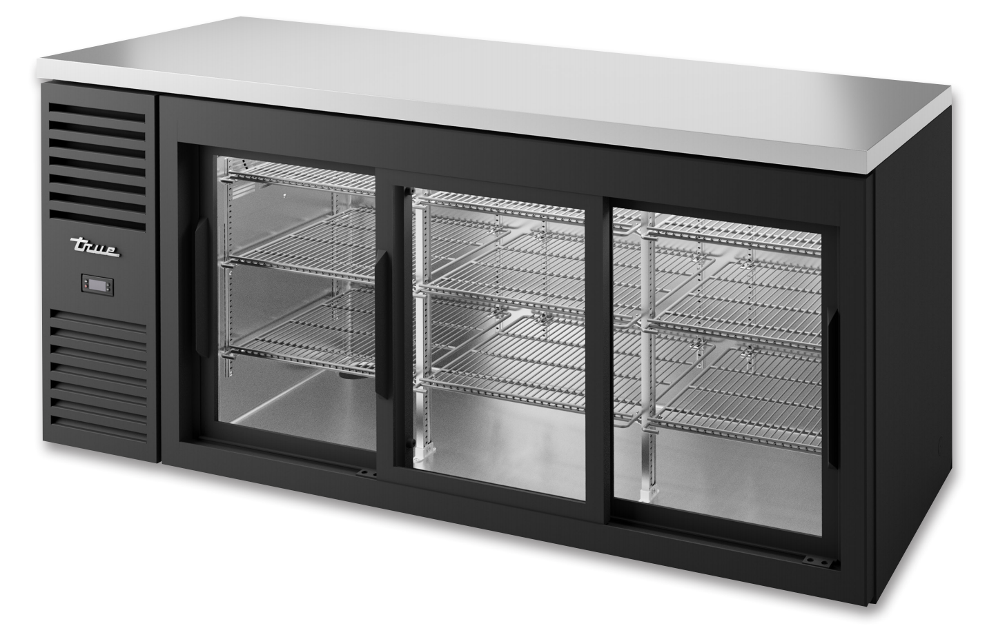 True TBR72-RISZ1-L-B-111-1 Back Bar Cooler, 72" Wide, 3 Doors