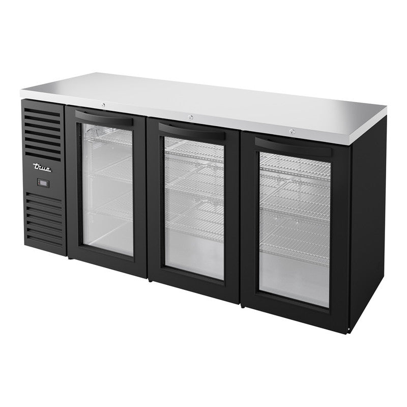 True TBR72-RISZ1-L-B-GGG-1 Back Bar Cooler, 72" Wide, 3 Doors