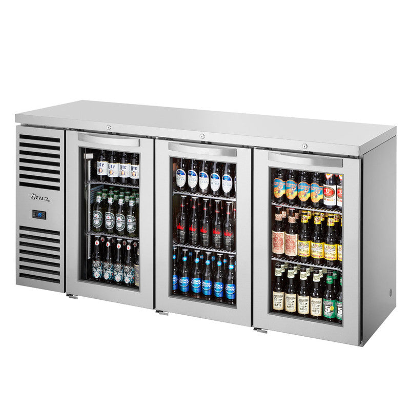 True TBR72-RISZ1-L-S-GGG-1 Back Bar Cooler, 72" Wide, 3 Doors