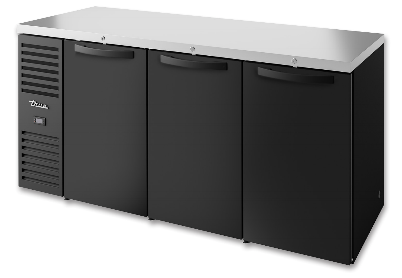 True TBR84-RISZ1-L-B-SSS-1 Back Bar Cooler, 84" Wide, 3 Doors