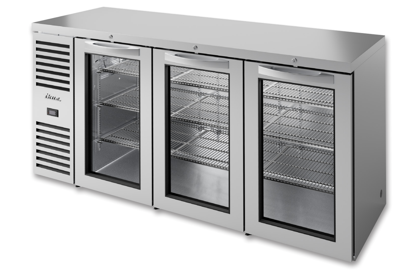 True TBR84-RISZ1-L-S-GGG-1 Back Bar Cooler, 84" Wide, 3 Doors