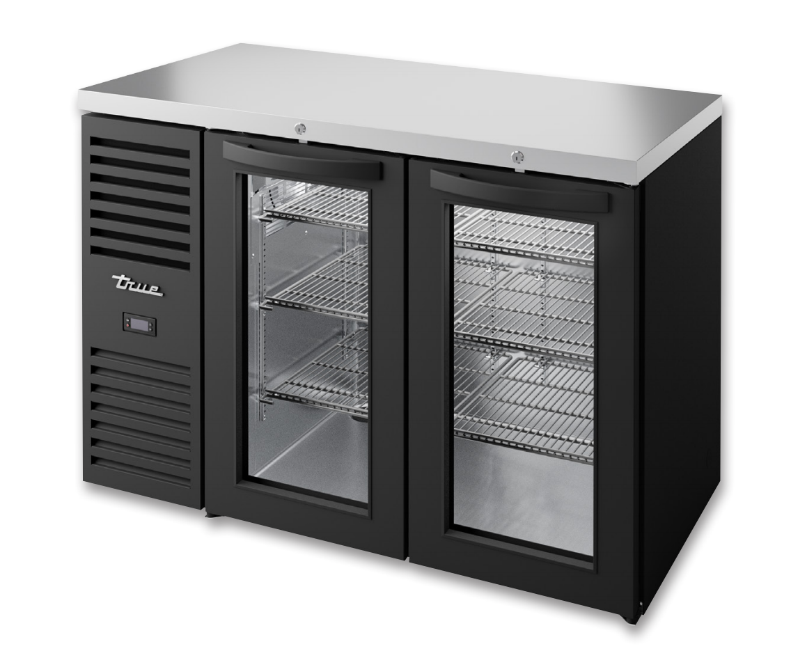 True TBR48-RISZ1-L-B-GG-1 Back Bar Cooler, 48" Wide, 2 Doors