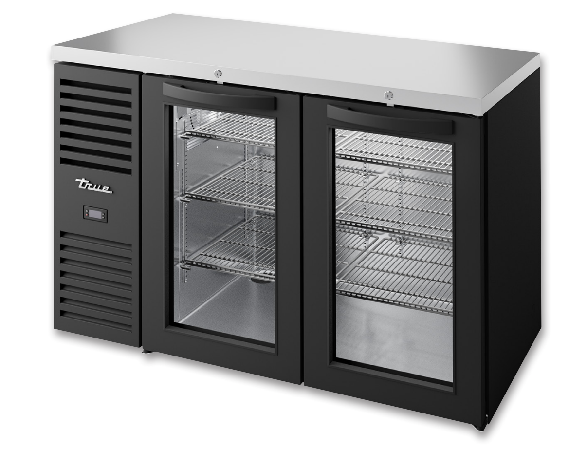 True TBR52-RISZ1-L-B-GG-1 Back Bar Cooler, 52" Wide, 2 Doors