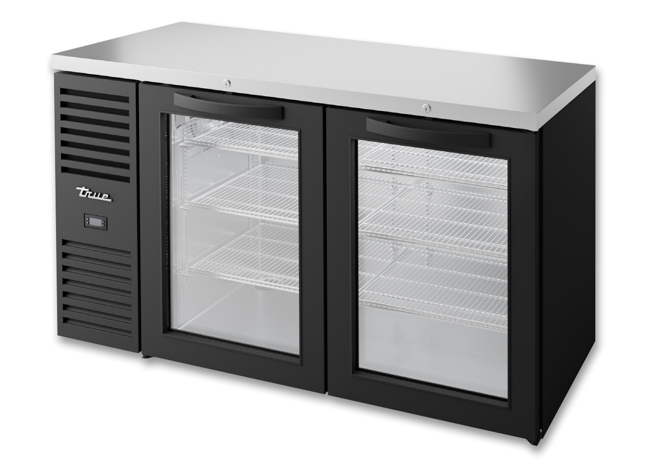 True TBR60-RISZ1-L-B-GG-1 Back Bar Cooler, 60" Wide, 2 Doors