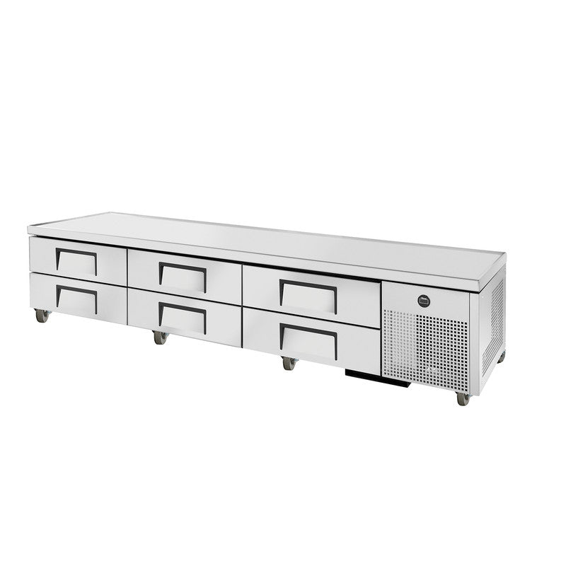 True TRCB-110 Refrigerated Chef Base, 110" Wide, 6 Drawer