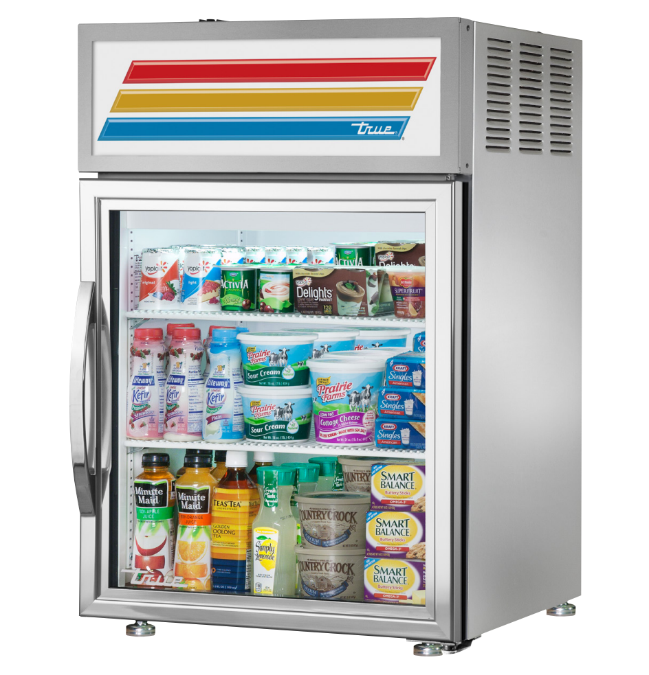 True GDM-05-S-HC~TSL01 Countertop Merchandiser Refrigerator, 24" Wide, 1 Door, 2 Shelves
