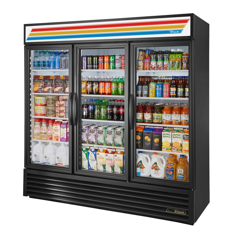 True GDM-72-HC~TSL01 Merchandiser Refrigerator, 78 1/8" Wide, 3 Doors, 12 Shelves