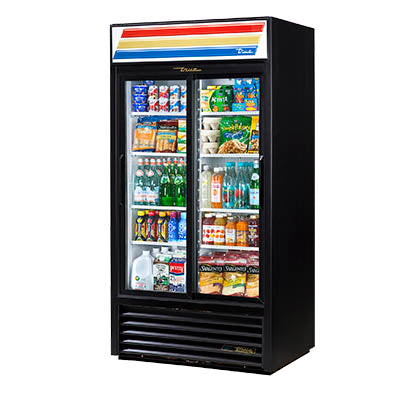 True GDM-33-HC-LD Merchandiser Refrigerator, 39 1/2" Wide, 2 Doors, 8 Shelves