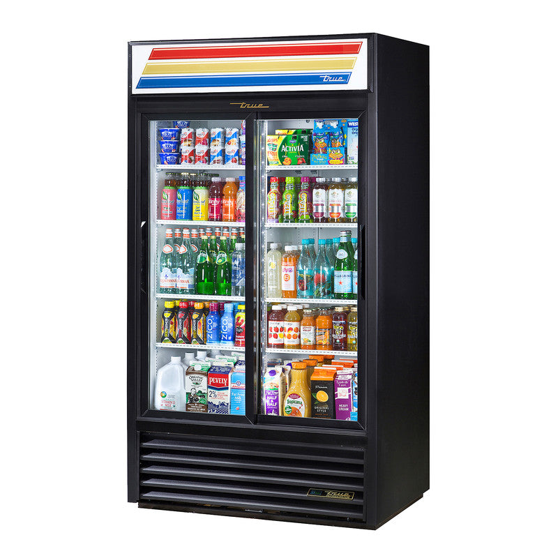 True GDM-37-HC-LD Merchandiser Refrigerator, 43 1/2" Wide, 2 Doors, 8 Shelves