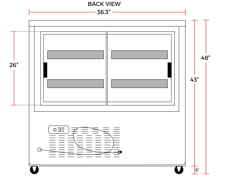 Coldline DC36-B 36" Black Refrigerated Curved Glass Deli Meat Display Case