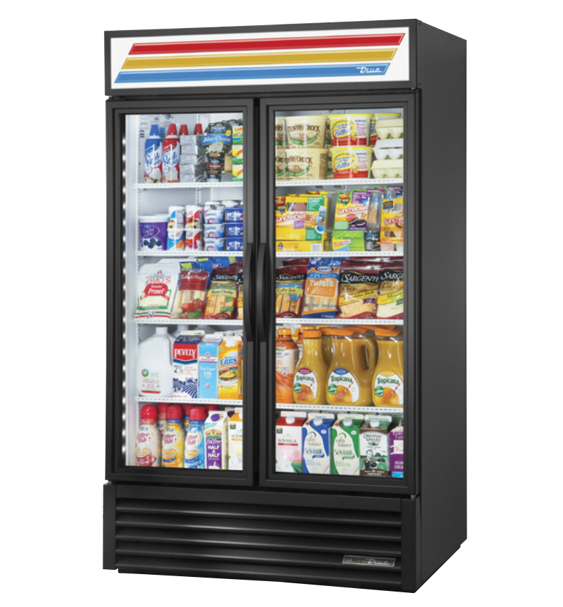True GDM-43-HC~TSL01 Merchandiser Refrigerator, 47 1/8" Wide, 2 Doors, 8 Shelves