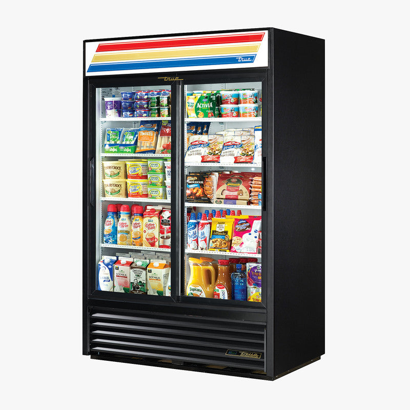 True GDM-45-HC-LD Merchandiser Refrigerator, 51 1/4" Wide, 2 Doors, 8 Shelves