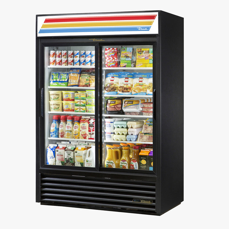 True GDM-47-HC-LD Merchandiser Refrigerator, 54 1/4" Wide, 2 Doors, 8 Shelves