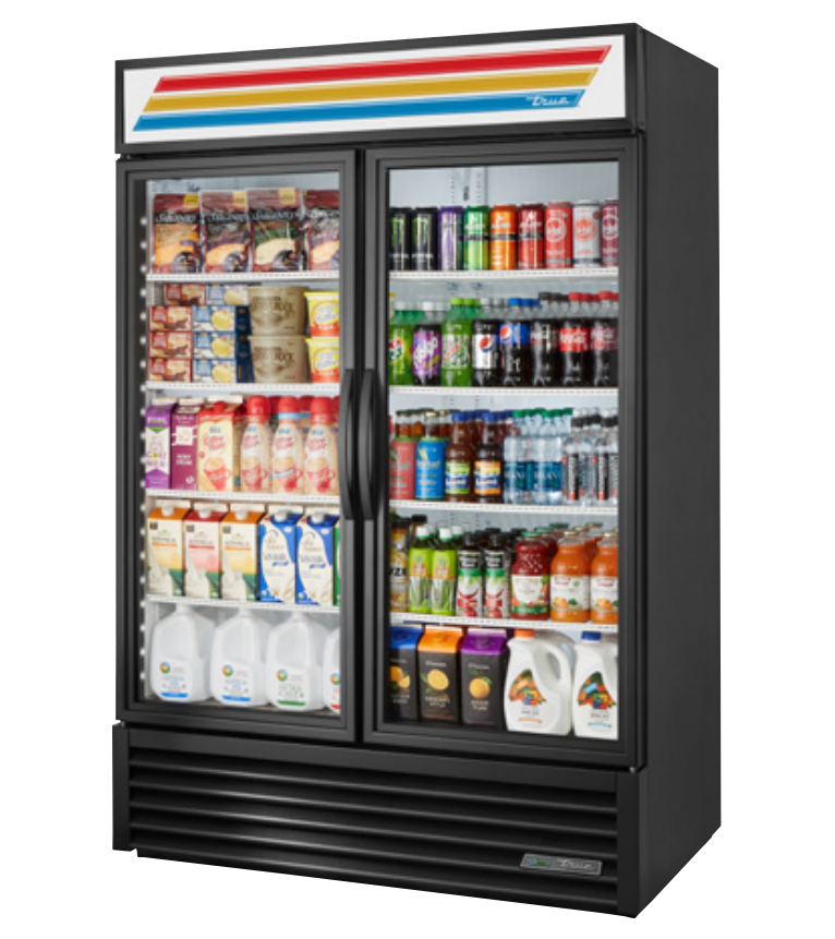 True GDM-49-HC~TSL01 Merchandiser Refrigerator, 54 1/8" Wide, 2 Doors, 8 Shelves