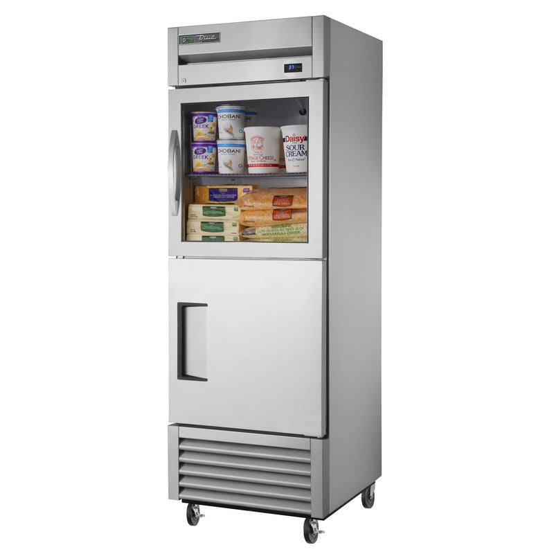 True T-23-1-G-1-HC~FGD01 Reach-In Refrigerator, 27" Wide, 2 Doors, 3 Shelves, T-Series
