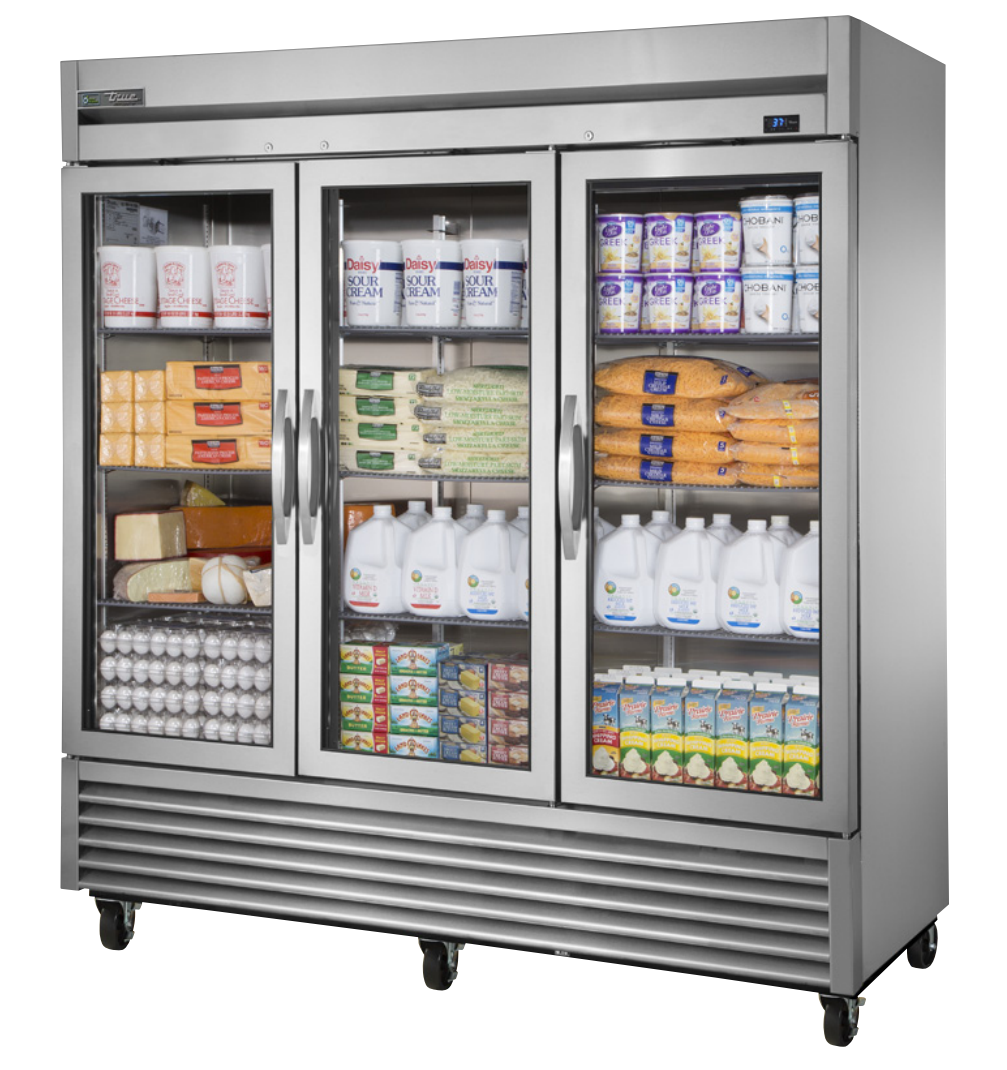 True TS-72G-HC~FGD01 Reach-In Refrigerator, 78 1/8" Wide, 3 Doors, 9 Shelves, TS-Series