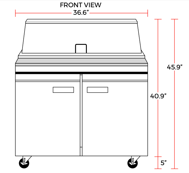 Coldline SMP36 36" Two Door Mega Top Bain Marie Sandwich Prep Refrigerator, 15 Pans