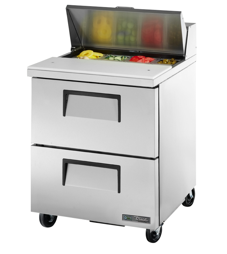 True TSSU-27-08D-2-HC Sandwich Prep Table, 27 5/8" Wide, 8 Pans (Tops)