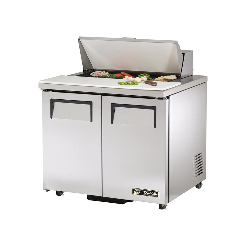 True TSSU-36-08-ADA-HC Sandwich Prep Table, 36 3/8" Wide, 2 Doors, 4 Shelves, 8 Pans (Tops)