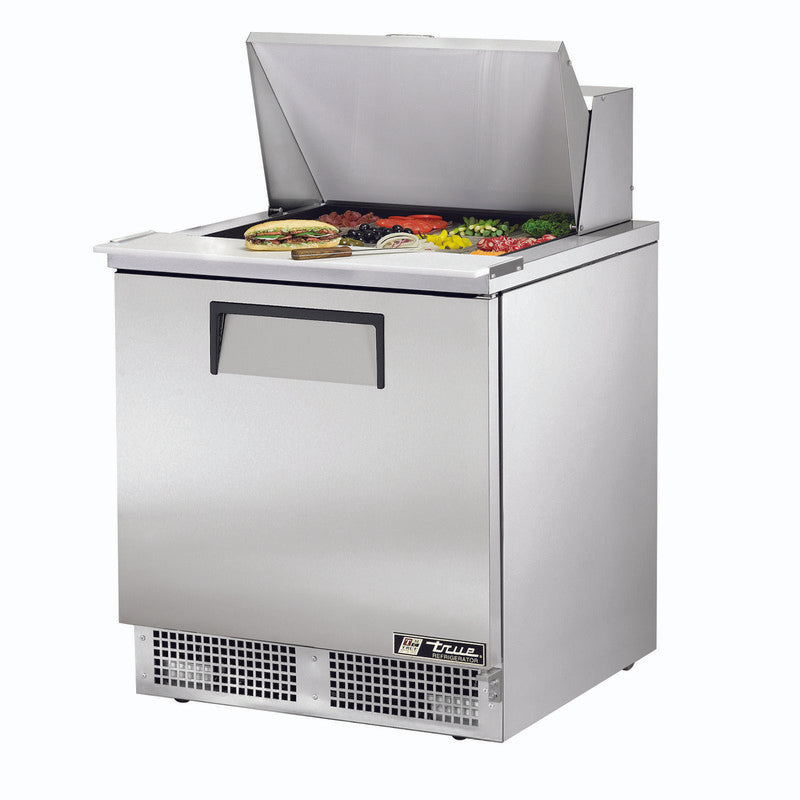 True TFP-32-12M~SPEC3 Sandwich Prep Table, 32 1/8" Wide, 1 Door, 2 Shelves, 12 Pans (Tops)
